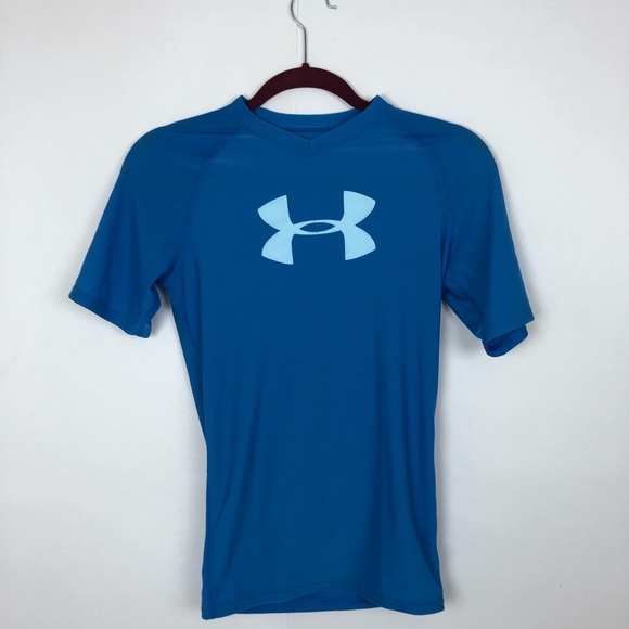 UNDER ARMOUR Short Sleeve Blue Compression Top M - Picture 8 of 8